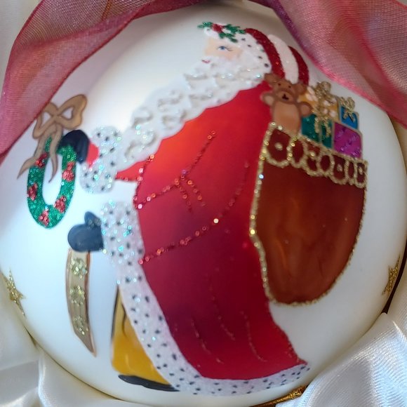 Collectors Series Large Beaded Glass Santa Clause Ornament. Hand Made in Poland. - Picture 9 of 12